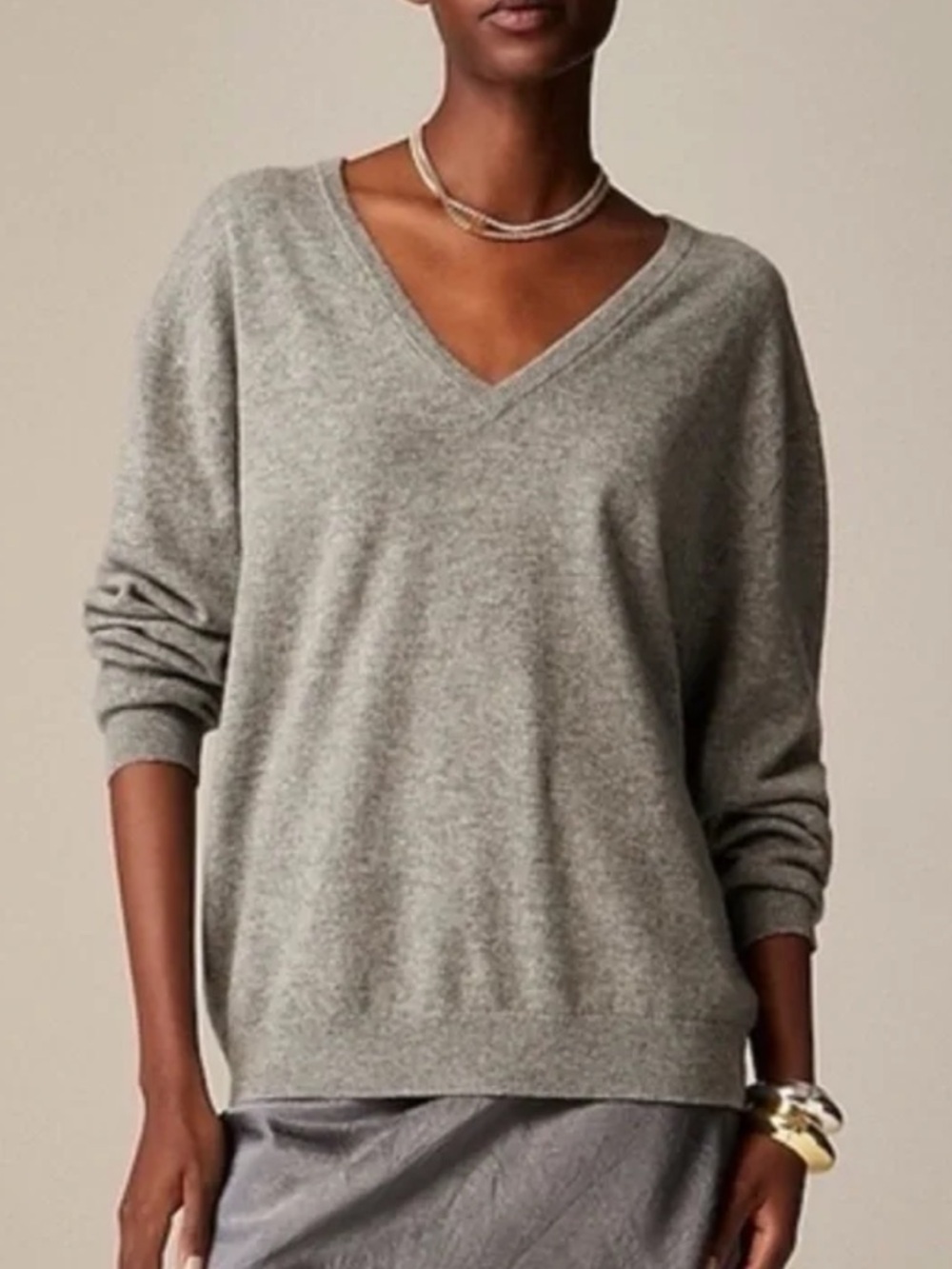 J. Crew Cashmere Boyfriend V Neck Sweater Small